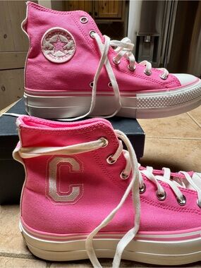 Converse Pink High-Top Platform Sneakers